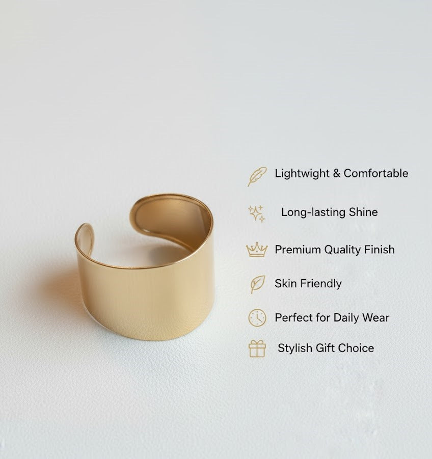 Elegant Matte Gold Minimalist Cuff Bracelet – Premium Fine Jewelry for Women