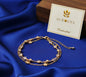 Elegant Gold Plated Double-Layered Charm Bracelet with Crystal Accents – Handcrafted Fine Jewelry for Women
