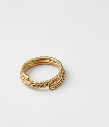 Elegant Gold-Toned Multi-Layer Coil Wrap Bracelet for Women - Fine Jewelry