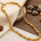 Handcrafted Gold-Plated Byzantine Chain with Textured Barrel Links