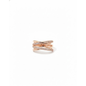 Elegant Rose Gold Intertwined Criss-Cross Fine Jewelry Ring with Sparkling Zirconia