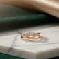 Serpentine Radiance  Rose Gold Intertwined Diamond Ring