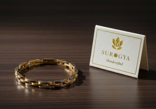 Surogya Handcrafted Men's Dual-Tone Architectural Link Bracelet